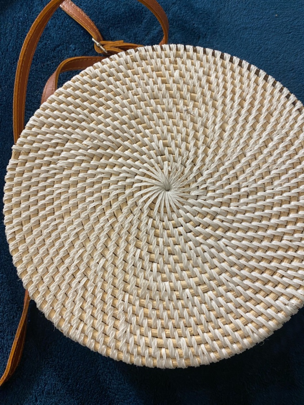 Round Woven Colourful Rattan Crossbody Bag - Made in Bali - Picture 3 of 10